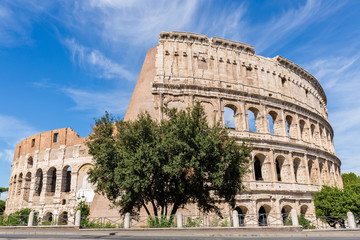 The Colosseum with clouds