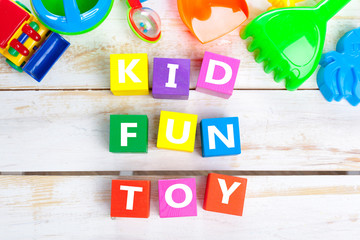 variety of toys and childhood items