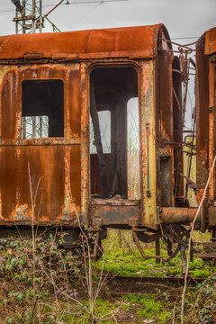 Abandoned and destroyed trains