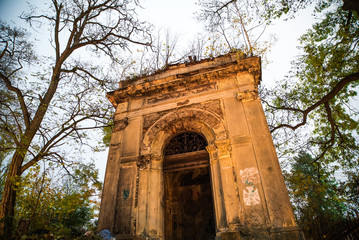 Construction in the old town cemetery, Uzhgorod, Ukraine