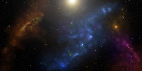 Stars and nebulas. Sci-fi background