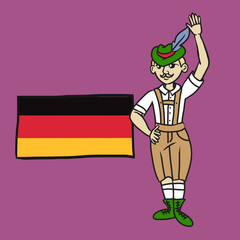 German man with national flag of Germany