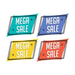 Mega sale badge vector