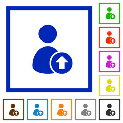 Move up user flat framed icons
