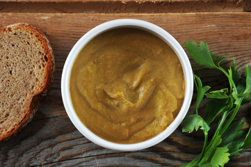 classic mustard and Dijon mustard with bread