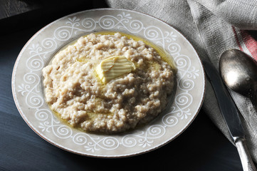 English Breakfast - oatmeal porridge with butter