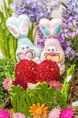 toys rabbit with a big red heart