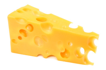 piece of cheese isolated on white background