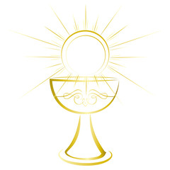 First holy communion symbol - gold chalice.