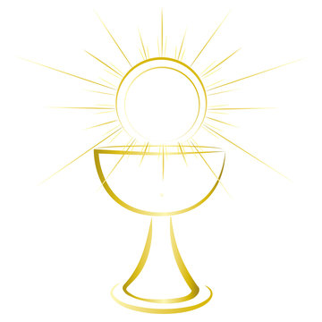 Gold design, first communion symbol for a nice invitation design.