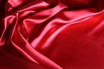 Fototapeta na wymiar Red silk fabric