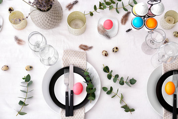 Beautiful festive Easter table setting