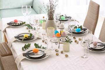Beautiful festive Easter table setting