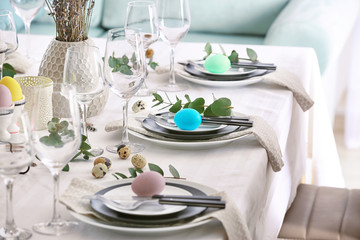 Beautiful festive Easter table setting