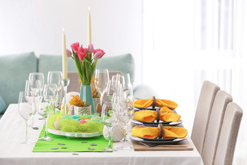Beautiful festive Easter table setting