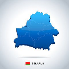 Fototapeta premium Belarus - map and flag - Detailed Vector Illustration