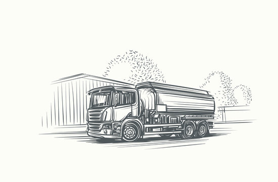 Euro Truck Cistern illustration. Vector. 