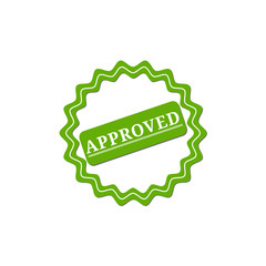 Approved. stamp. green round grunge approved sign