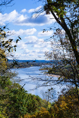 Obraz premium View of a river from the woods
