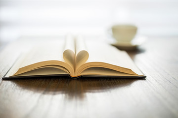 Book pages in heart shape