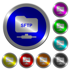 FTP over SSH luminous coin-like round color buttons