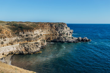 Fototapeta na wymiar Beautiful rocky coast of the Black sea, Crimea