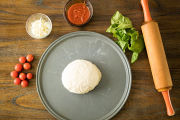 Ingredients for making pizza