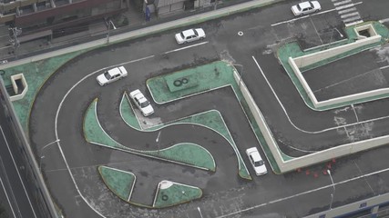Typical japanese driving school circuit made for students to practice.