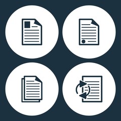 Vector Illustration Set Office Document Icons. Elements of Documents icon