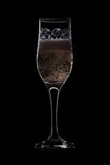 Champagne flute with patterns.