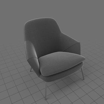 Armchair with rounded back