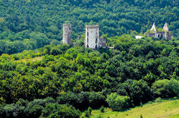 Scenic view of Chervonohorod Castle ruins Nyrkiv village, Ternopil region, Ukraine