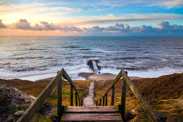 Stairs to the beach at Bovbjerg Fyr