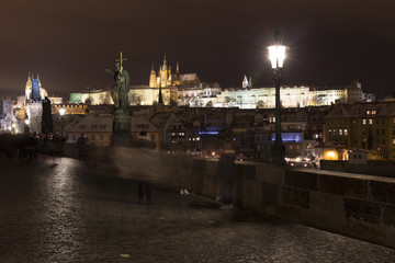 Fototapeta na wymiar Night Prague historic Centrum, Czech republic 