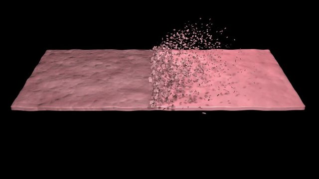 Anti aging, rejuvination, chemical peel removes old skin cells revealing new young surface. 3d animation.