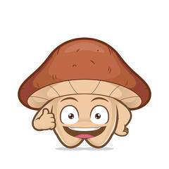 Clipart picture of a mushroom cartoon character giving thumbs up
