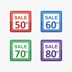 discount special sale banner set full color