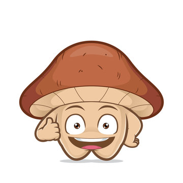 Clipart picture of a mushroom cartoon character giving thumbs up