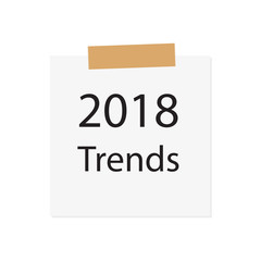 2018 Trends written on white paper- vector illustration