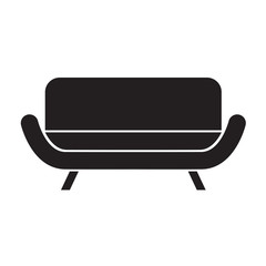 black sofa icon- vector illustration