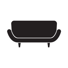 black sofa icon- vector illustration