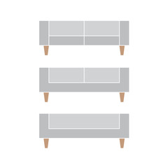 set of grey sofa icon- vector illustration