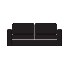 black sofa icon- vector illustration
