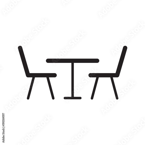 "table and chairs icon vector illustration" Imágenes de archivo y