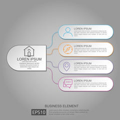abstract circle bar element for business concept infographic. Template for workflow layout, cycling diagram, graph, presentation, annual report, web design and round chart.