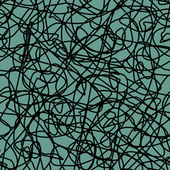 Seamless ink pen scratch pattern on green