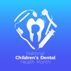 National Children Dental Health Month icon design. logo vector illustration