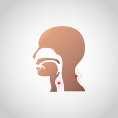 pain in the throat and neck icon design. Vector illustration