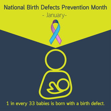 National Birth Defects Prevention Month logo vector illustration