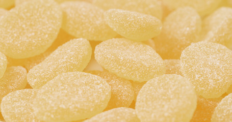 Fototapeta na wymiar Stack of Yellow sugar candy